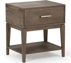 Plank+Beam Contempo Wood Nightstand 1 Drawer Wooden Side Table for Bedroom