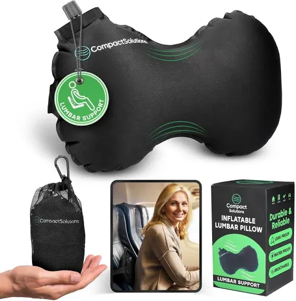 Inflatable Lumbar Pillow for Airplane Travel - Inflatable Travel Pillow - 