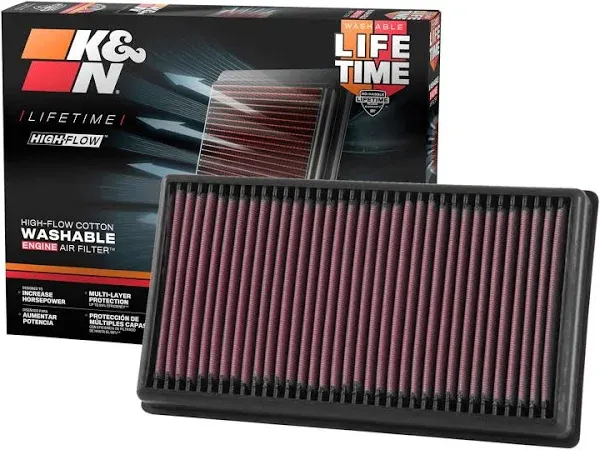 K&N Engine Air Filter: Reusable, Clean Every 75,000 Miles, Washable, Premium, Replacement Car Air Filter: Compatible with 2017-2019 Volkswagen (Atlas, Teramont), 33-5071