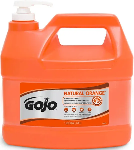 GoJo 0958 Low Profile 1/2Gal w/Dispenser GOJO NATURAL ORANGE Pumice Hand Cleaner