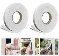 2 Rolls Weather Stripping,1/4 Inch Wide X 1/8 Inch Thick Foam Seal Tape