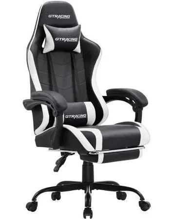 GTWD-200 Gaming Chair w/ Footrest, Height Adjustable Swivel Recliner GTRACING