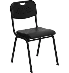 Flash HERCULES Series 880 lb. Capacity Plastic Chair RUT-GK01-BK