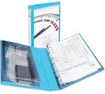 Avery 1" Mini Durable View Binder, Round Ring, Aqua, 175 Sheets