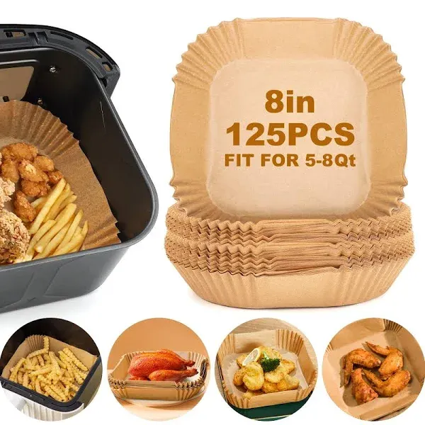 Air Fryer Disposable Paper Liner 125Pcs Square Parchment Paper Liners 8In Non...