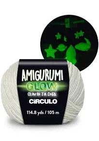 CIRCULO Glow in Dark Fingering Yarn, 100% Polyester, 114.8 yds /105 m, 1.76 oz / 50 g, Ball (Pack of 1), Green