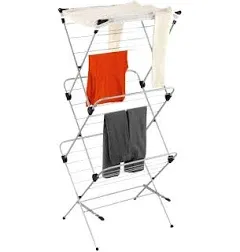 Honey-Can-Do 3-Tier Folding Accordion Steel Clothes Drying Rack with Mesh Top