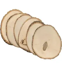 Walnut Hollow Rustic Basswood Round, Small 5-7" Wide with Live Edge Wood (Pack of 6) - for Wood Burning, Home Décor, and Rustic Weddings