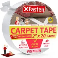 Residue-Free Heavy Duty Double Sided Rug Tape - 2&#034; x 30 Yards Perfect for Floors