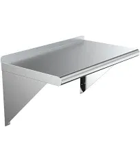 AMGOOD Kitchen Wall Shelf 24 in.W x 24 in.D Stainless Steel Rectangle W/Brackets