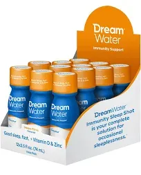 Dream Water: Sleep Aid &amp; Immunity Support - Sleepy Citrus - 12 Count