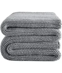 L&#039;AGRATY Knitted Weighted Blanket - 60&#034;x80&#034; 15lbs Cooling Chunky Knit Heavy B...