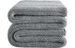 L&#039;AGRATY Knitted Weighted Blanket - 60&#034;x80&#034; 15lbs Cooling Chunky Knit Heavy B...