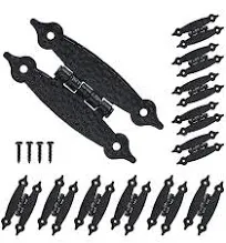 HOME MASTER HARDWARE 12 Pieces (6 Pairs) Cabinet Hinges, Embedded Matte Black Cabinet Hinges, Suitable for Kitchen/Bathroom/Furniture Cabinet and Door-3.5"x1.5"