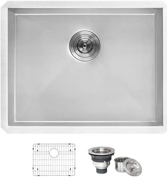 Ruvati RVU6100 23" x 18" x 12" Deep Laundry Utility Sink Undermount 16 Gauge Stainless Steel