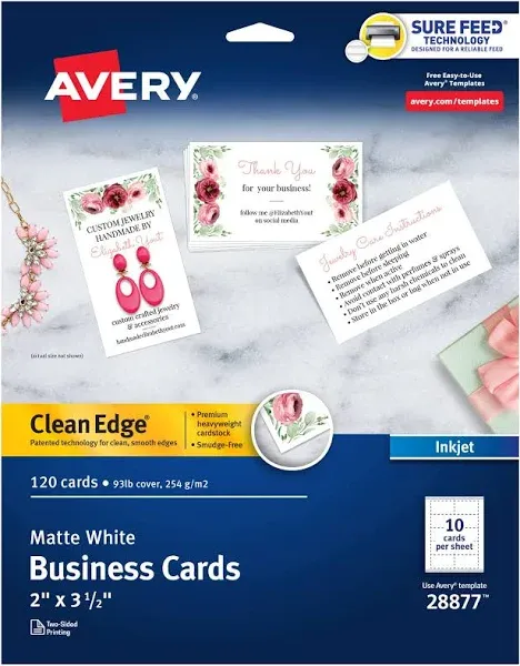 Avery Business Cards Clean Edge