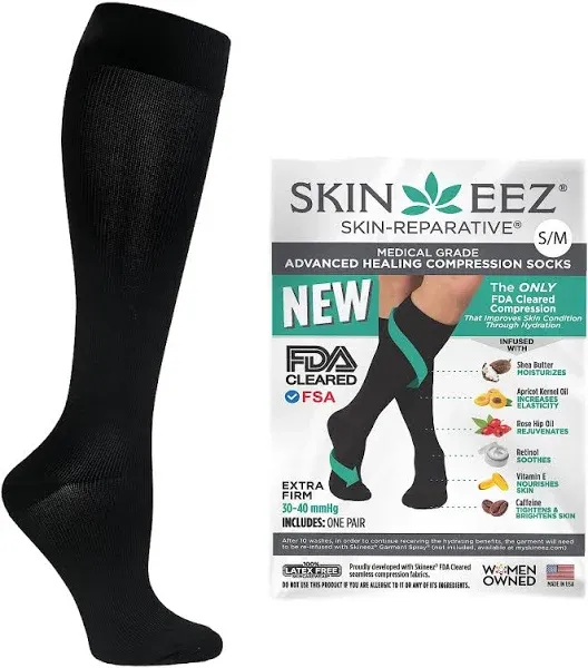 Skineez Medical Grade Advanced Healing Compression Socks 30-40mmHg, 1 Pair