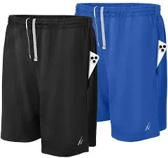 NY Threads Men's 2 Pack Quick Dry Athletic Shorts with Pockets