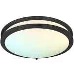 Luxrite 16" LED Flush Mount 5 Color Options 24W 1960lm Matte Black, 16 Inch - Craftsman - Flush-mount Ceiling Lighting - by Luxrite | Houzz