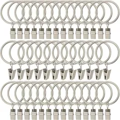 44 Pack Metal Curtain Rings with Clips Curtain Hangers Clips Drapery Clips wi...