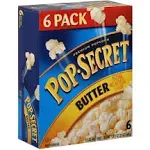 Pop Secret Butter Microwave Popcorn 6 Count - 3.2 Oz