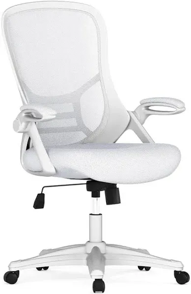 Flash Furniture Porter Ergonomic Mesh Swivel High Back Office Chair White/White