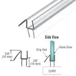 CRL Clear Shower Door Sweep w/ Drip Rail for 3/8&#034; Glass 28 in. long