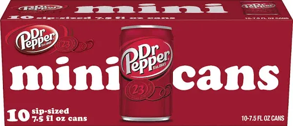 DR PEPPER - MINI CANS, 7.5 OZ, 6 PK