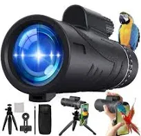 2024 New 80x100 HD High Powered Monocular Telescope with Smartphone Adapter and Tripod,Monoculars for Adults,Clear View,Monocular for Bird Watching