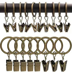 40 Pack Curtain Rings with Clips, Curtain Clip Rings Hooks, Bow Hanger Clips for