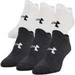 Under Armour Women's Essential No Show Socks (6-pack) Black/White M