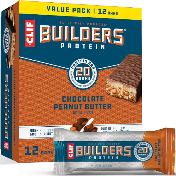 CLIF Builders Chocolate Peanut Butter Flavor Protein Bars - 6-2.4 Oz