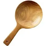 Korean Boki Plate, Boki Handheld Dish, Wooden Spoon Plate with Handle Korean Style, Teak wood Tableware Dining Table Countertop Home Décor Eco Friendly Safe Serving Dish 5 x 9.25 in