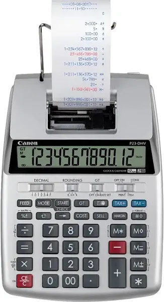 Canon P23-DHV-3 12-Digit Printing Calculator