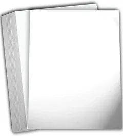 Hamilco White Glossy Cardstock Paper 8 1/2 x 11" 80 lb Cover Card Stock 50 Pack