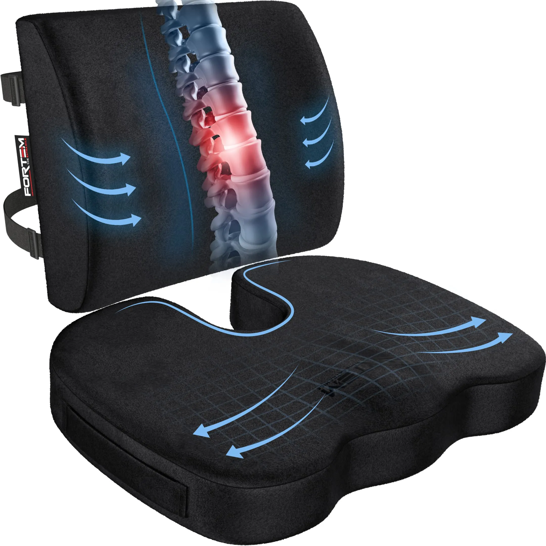 FORTEM Chair Cushion/Seat Cushion for Office Lumbar Support for Chair