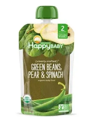 Happy Baby™ Clearly Crafted Stage 2 Food Puree in Green Bean, Spinach, & Pears | Bed Bath & Beyond