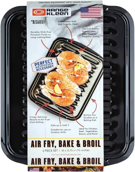 Range Kleen Porcelain Broiler Pan with Porcelain Grill