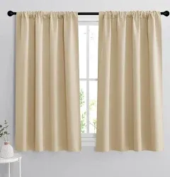 RYB HOME Black Curtains Blackout - Bathroom Small Window Curtains Thermal Insula