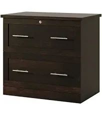 Realspace 29-7/16"W x 18-1/2"D Lateral 2-Drawer File Cabinet, Peppered Black