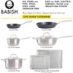 Babish 12-Piece Mixed Material (Stainless Steel, Carbon Steel, & Aluminum) Professional Grade Cookware Set W/Baking Sheets