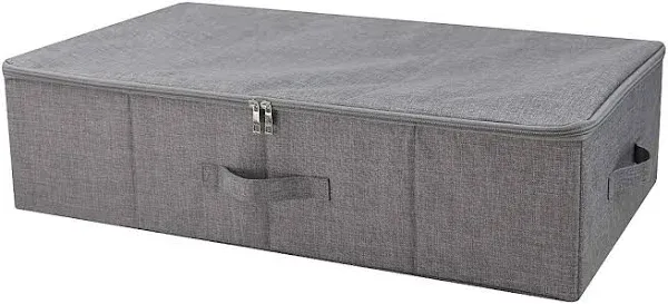 Iwill createpro Three-Side Zipper Cover Basket, Collapsible Under-Bed Storage Box for Blankets,Duvets, Comforters etc. Dark Gray