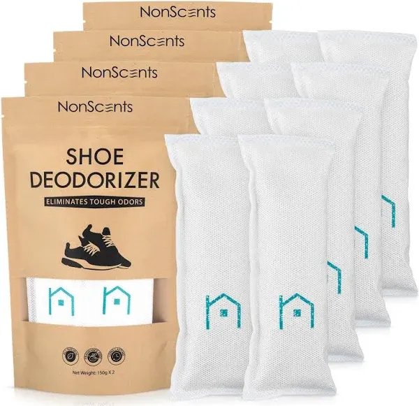 NonScents Shoe Deodorizer 2-Pack (4 Count) - Odor Eliminator, Air Freshener