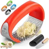 Zulay Stainless Steel Garlic Press Rocker Set - Premium Garlic Mincer Garlic Cru