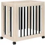 Babyletto Yuzu 8 in 1 Convertible Crib with All Stages Conversion Kits - Washed Natural / Black