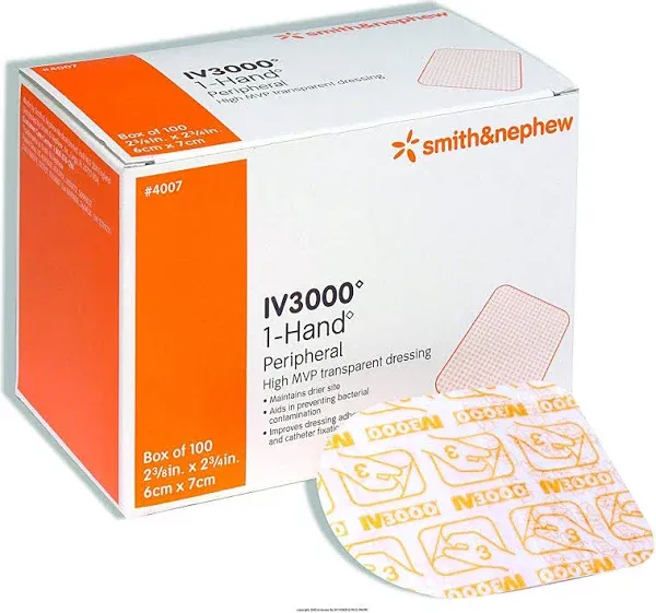 Smith & Nephew IV 3000 1-Hand Transparent Dressing