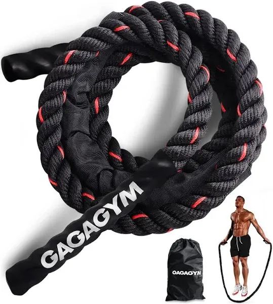 Weighted Jump Rope for Fitness - 9.8ft Heavy Battle Ropes for Exercise, 3LB W...