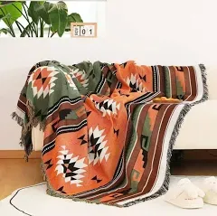 Lqprom Aztec Southwest Throws Cover Double Sided Southwest Throw Blankets Multi-Function for Couch Chair Sofa Bed Outdoor Beach Travel 51"x71"