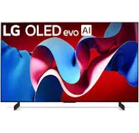 LG 42-Inch Class OLED evo C4 Series Smart TV 4K Processor Flat Screen with Magic Remote AI-Powered with Alexa Built-in (OLED42C4PUA, 2024), 3.1.1 ch. Sound Bar with Dolby Atmos