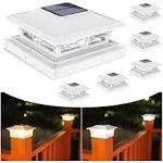 VOLISUN Solar Post Cap Lights Outdoor Post Light for White/Black 4x4 Vinyl Fence Deck